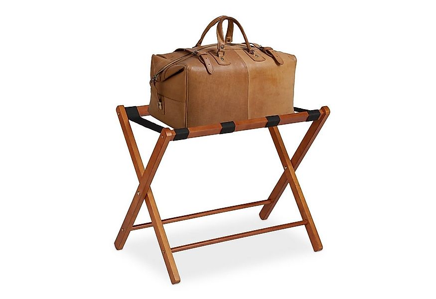 relaxdays Beistelltisch Kofferständer Holz klappbar, natur günstig online kaufen