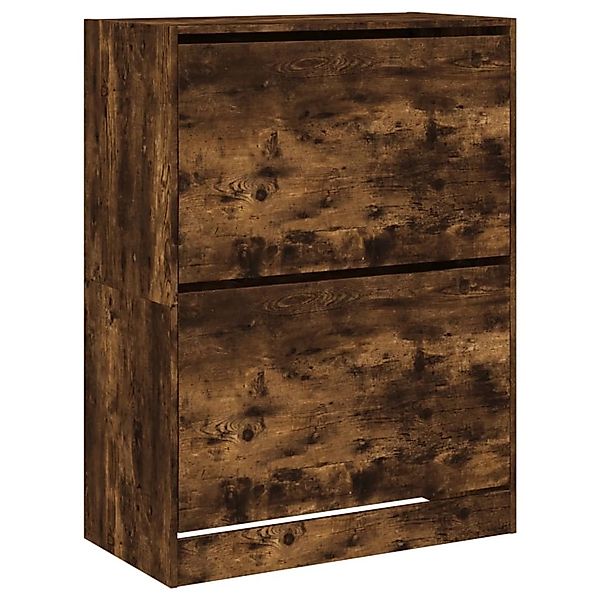 vidaXL Schuhschrank mit 2 Klappen Räuchereiche 80x42x108 cm 3214403 günstig online kaufen