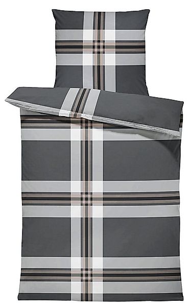 One Home Bettwäsche Winter Gestreift Modern, Biber, 2 teilig, kariert strei günstig online kaufen