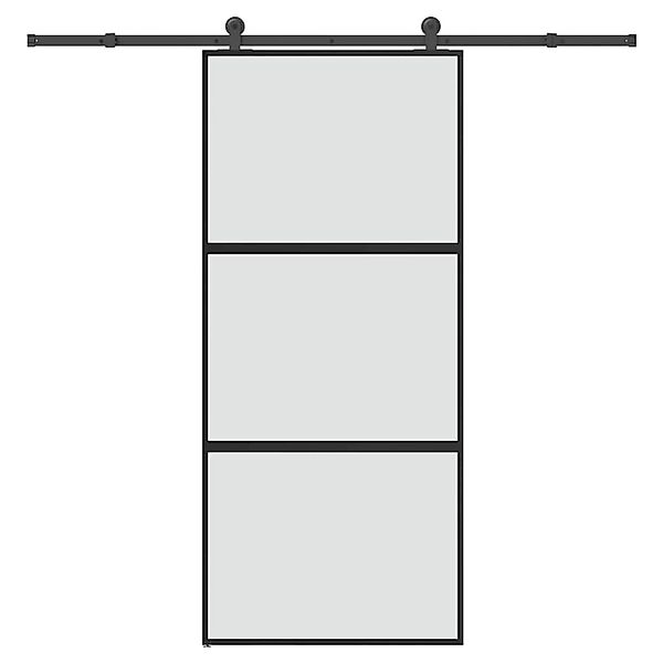 vidaXL Schiebetür mit Beschlag 90x205 cm Hartglas & Aluminium 3332939 günstig online kaufen