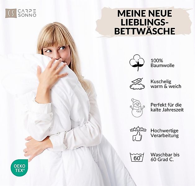 Carpe Sonno Bettwäsche Biber 135x200 155x220 Kuschel Bettwäsche Winter Flan günstig online kaufen
