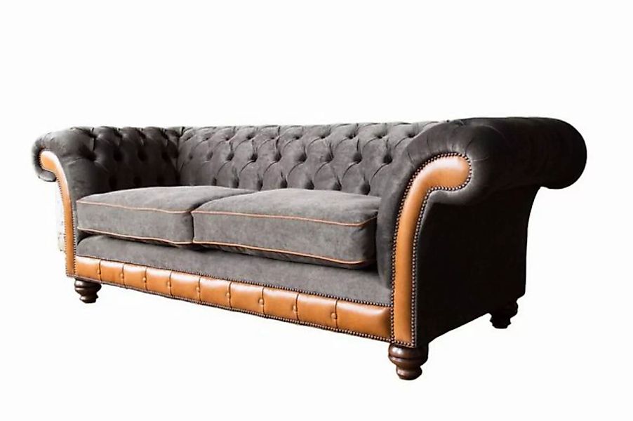 JVmoebel Sofa Chesterfield Sofa 3 Sitzer Design Couch Polster Stoff Polster günstig online kaufen