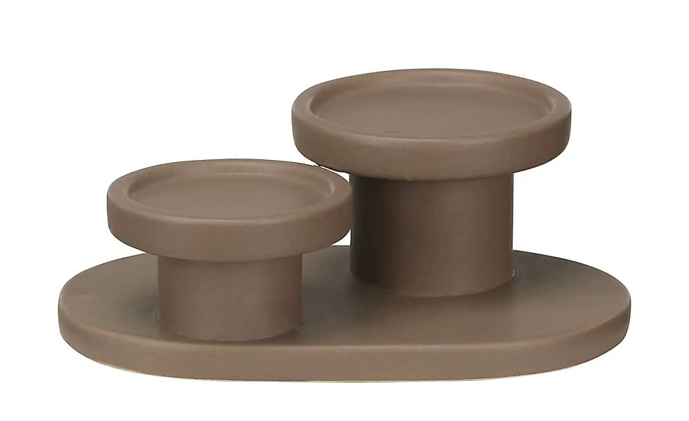 Kerzenleuchter   ¦ braun ¦ Steinzeug,Steingut ¦ Maße (cm): B: 20 H: 8 T: 14 günstig online kaufen