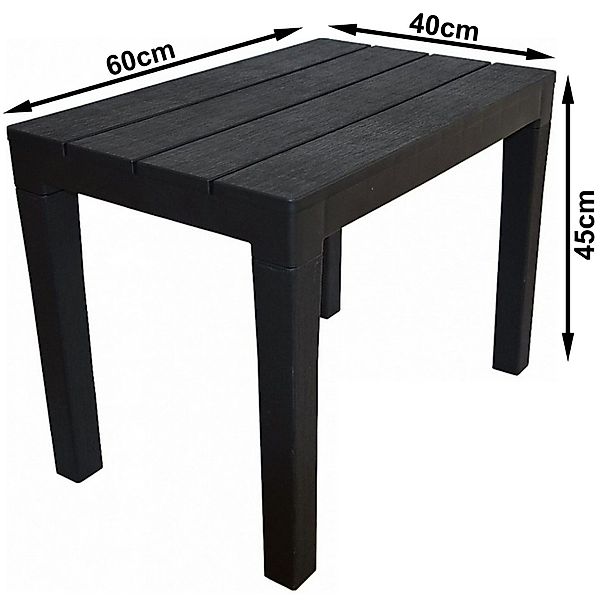 Progarden Gartentisch Gartenbank Beistelltisch Anthrazit Kunststoff günstig online kaufen