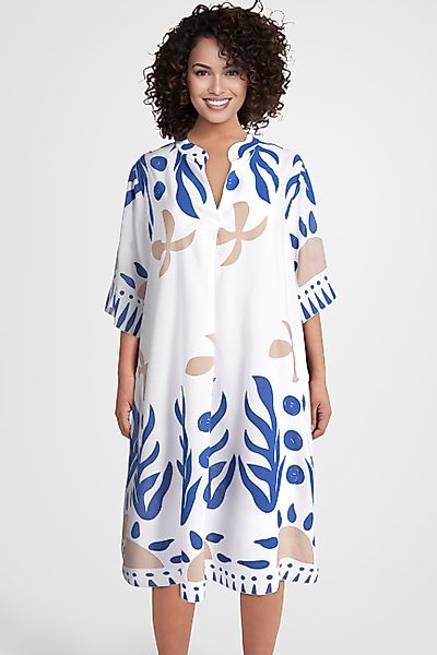 PEKIVESSA Sommerkleid Weites Blusenkleid wadenlang kurzarm günstig online kaufen