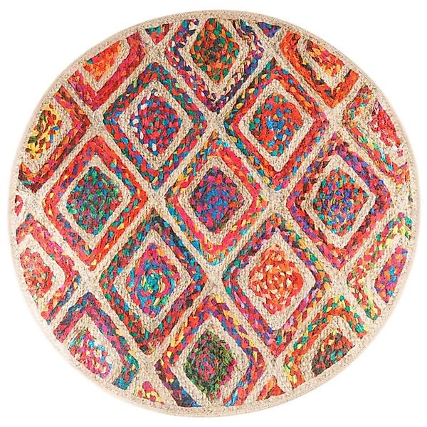 vidaXL Teppich Waschbar Mehrfarbig Ø 120 cm Rutschfest 136590 günstig online kaufen