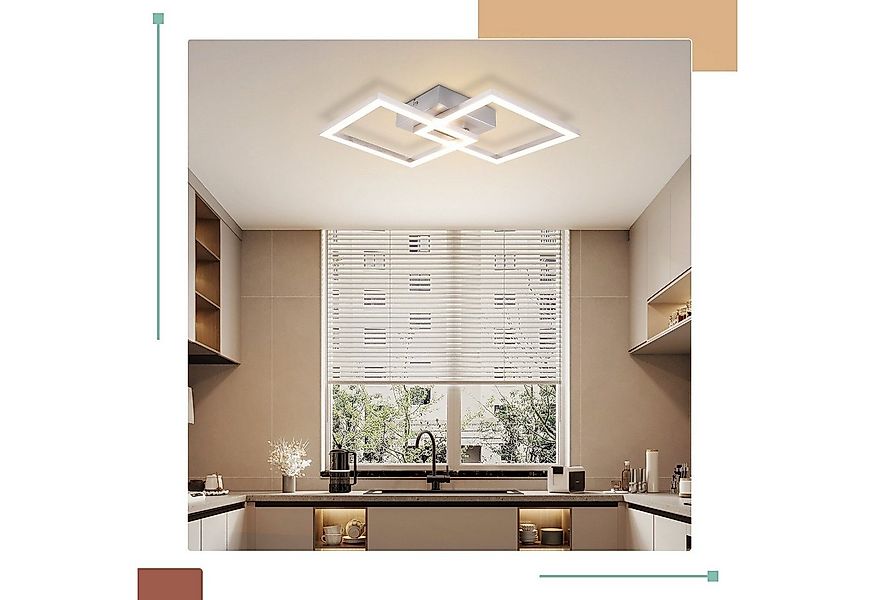 Nettlife LED Deckenleuchte Schwarz/Weiß Eckig Modern Schlafzimmer 24W Metal günstig online kaufen