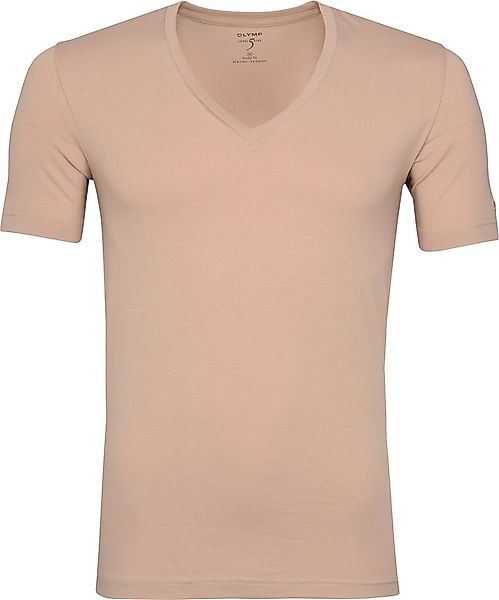 OLYMP Level Five Unterziehshirt/ T-Shirt in Caramel mit V-Hals & - Größe M günstig online kaufen