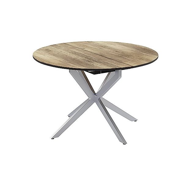 Vicco Esstisch Loyd, Eiche rustikal/Grau/Grau, 120 x 76.5 cm ausziehbar günstig online kaufen