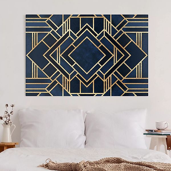 Leinwandbild - Querformat Art Deco Gold günstig online kaufen