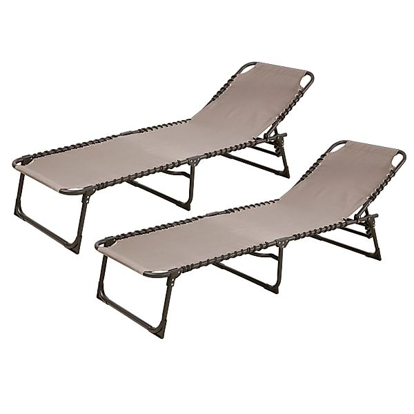 Svita 2er Set Gartenliege Sonnenliege Klappbar Verstellbar Beige günstig online kaufen