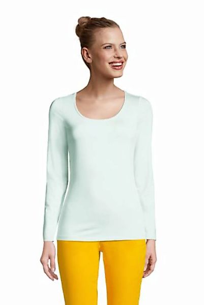 Shirt aus Baumwoll/Modalmix, Ballettausschnitt, Damen, Größe: L Normal, Grü günstig online kaufen