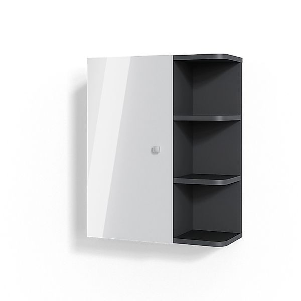 Vicco Hängeschrank Fynn, Weiß Hochglanz/Anthrazit, 47.2 x 59.2 cm günstig online kaufen