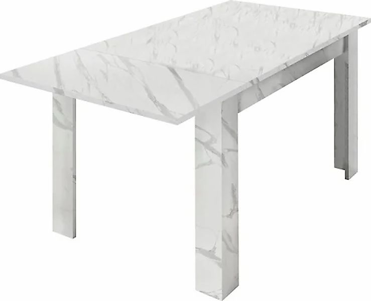 Home affaire Esstisch "Carrara", Breite 137-185 cm, inkl. Ansteckplatte günstig online kaufen