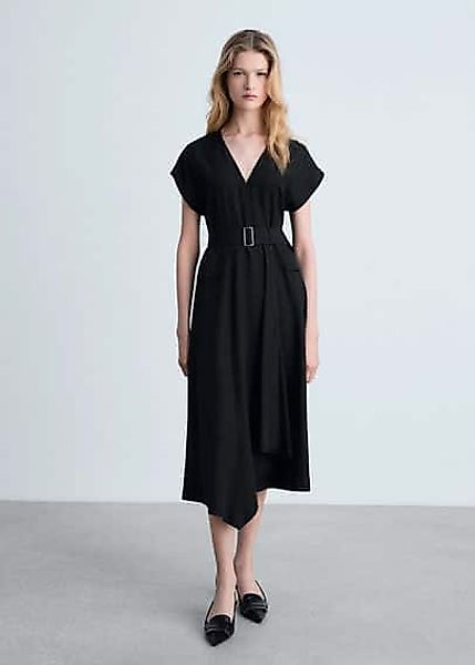 Asymmetrisches Kleid mit Gürtel günstig online kaufen