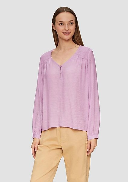 s.Oliver Langarmbluse Bluse Strukturierte Bluse aus Viskosemix mit Smok Det günstig online kaufen