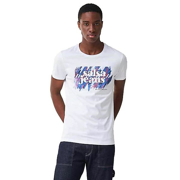 Salsa Jeans Kurzarm-t-shirt Mit Print-branding L White günstig online kaufen