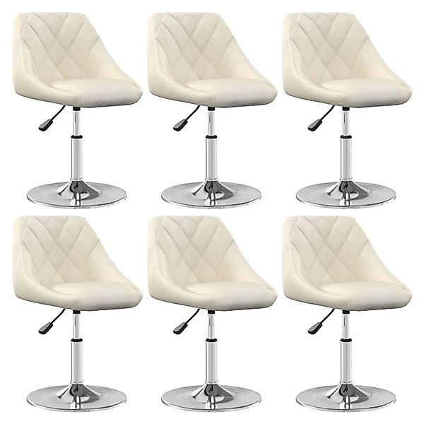 vidaXL Esszimmerstühle 6 Stk Drehbar Creme Samt 3088768 günstig online kaufen