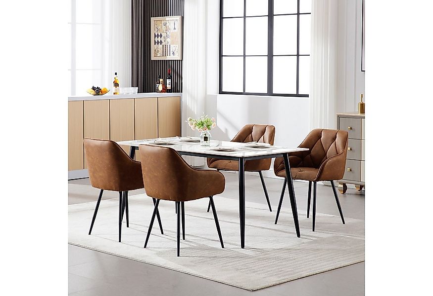 Woltu 4-Fußstuhl (Set, 4 St), Esszimmerstühle ergonomischer aus Kunstleder günstig online kaufen