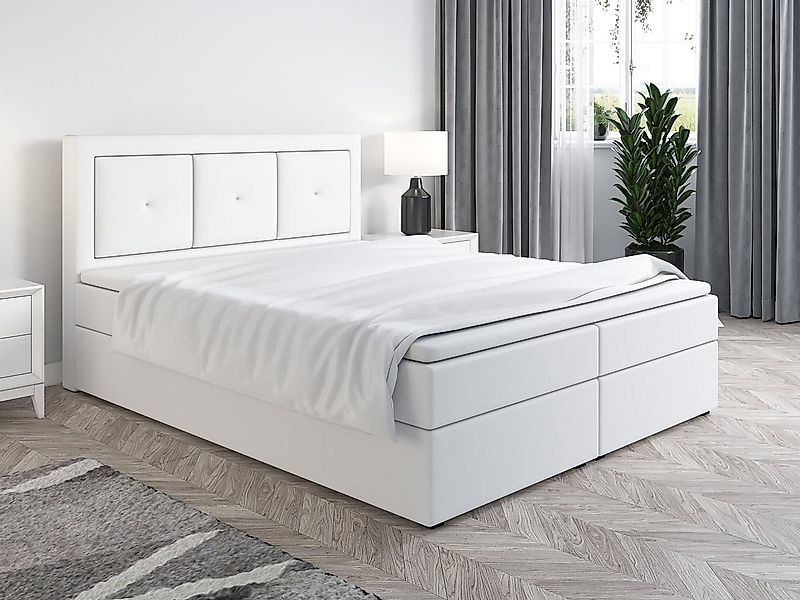 Fun Möbel Boxspringbett Schlafzimmerbett MILES (in Kunstleder (Soft) oder K günstig online kaufen