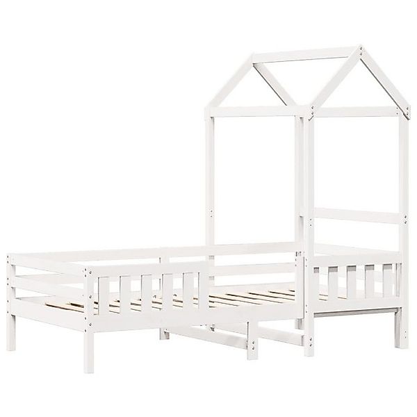 vidaXL Bett Massivholzbett mit Dach Weiß 75x190 cm Kiefer günstig online kaufen