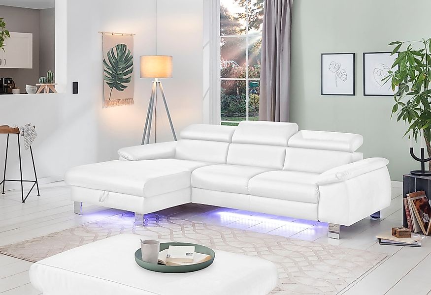 COTTA Ecksofa "Komaris L-Form, B: 244 cm" mit Kopfteilverstellung, optional günstig online kaufen