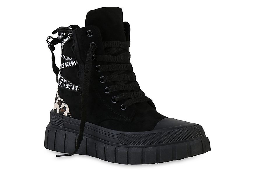 VAN HILL 841579 Sneaker Damen Sneaker High Schnürer Prints Profil-Sohle Fre günstig online kaufen