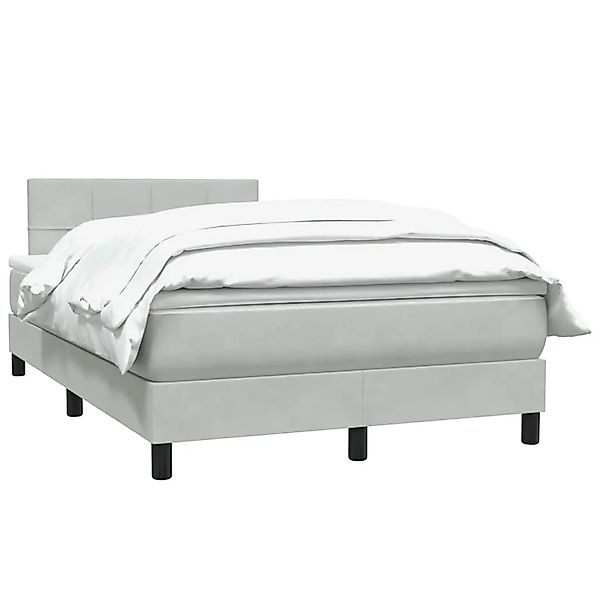 vidaXL Boxspringbett mit Matratze Hellgrau 120x210 cm Samt 3316203 günstig online kaufen