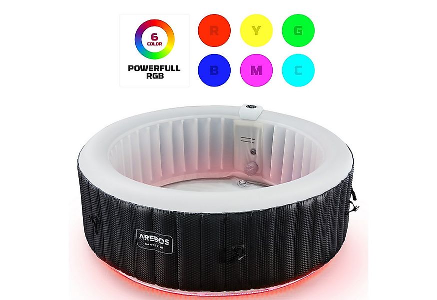 Arebos Whirlpool automatisch aufblasbar, In & Outdoor, 6 Personen, mit LED, günstig online kaufen