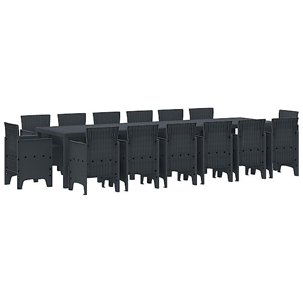 vidaXL Gartentisch 15 teiliges Garten-Dining-Set Anthrazit günstig online kaufen