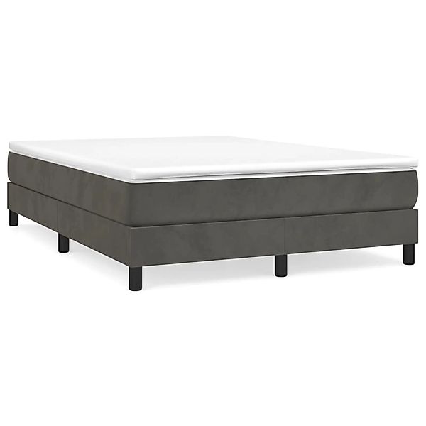 vidaXL Boxspringbett Dunkelgrau 140x200 cm Samt1399448 günstig online kaufen