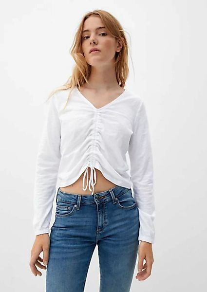QS Langarmshirt Bluse mit Raffung Raffung günstig online kaufen