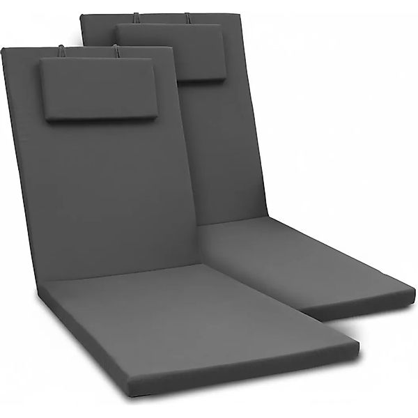 Beautissu 2er Set Gartenliege Auflage Loft RL 200x60x5cm Graphitgrau günstig online kaufen