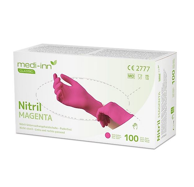 Medi-Inn Nitril-Handschuhe Nitril Magenta Einmalhandschuhe puderfrei AQL: 1 günstig online kaufen