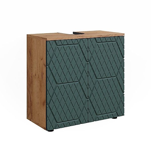 Vicco Waschbeckenunterschrank Irma, Goldkraft Eiche/Grün, 60 günstig online kaufen