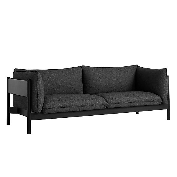 HAY - Arbour Eco 3-Sitzer Sofa Gestell schwarz - anthrazit/Stoff Re-Wool 19 günstig online kaufen