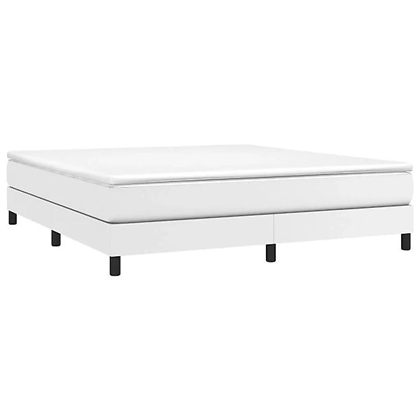 vidaXL Boxspringbett mit Matratze Weiß 180x200 cm Kunstleder 3144274 günstig online kaufen
