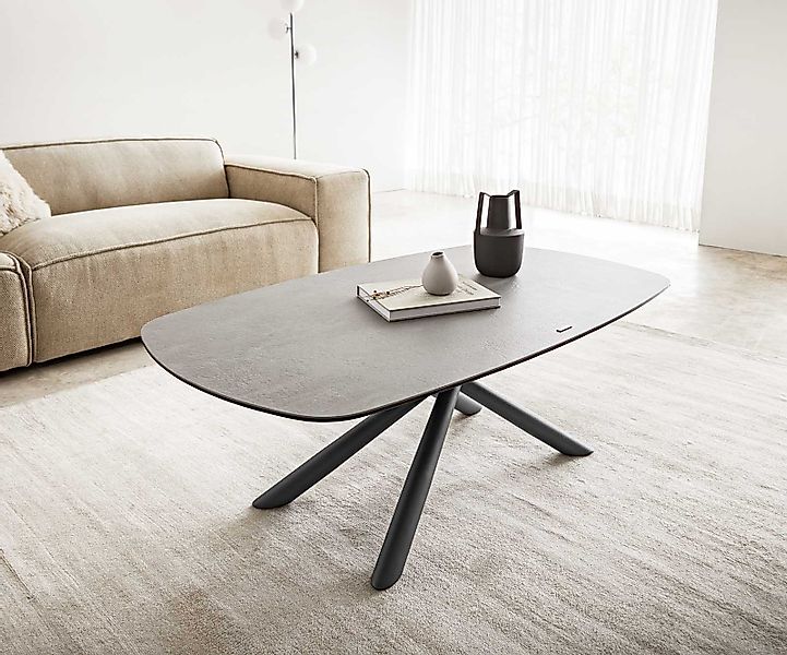 DELIFE Couchtisch Sarita, Keramik Aspetto Concreto Betonfarbig 120x70 cm Ge günstig online kaufen