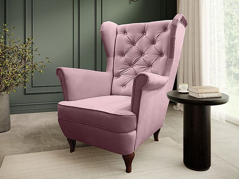 Beautysofa Ohrensessel Sessel FALCO Chesterfield Wohnzimmersessel Fernsehse günstig online kaufen