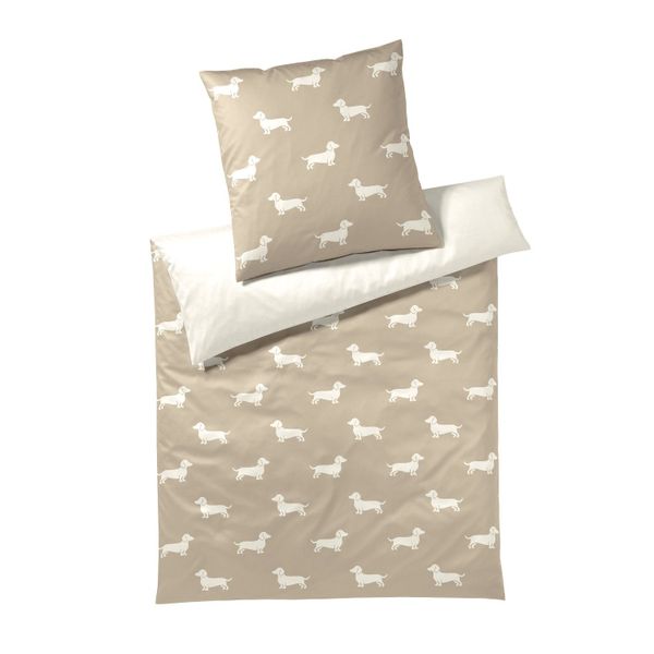 Elegante Bettwäsche "Dogs" 2 Stk. tlg. angenehmes Hautgefühl günstig online kaufen