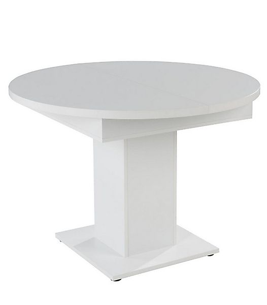 Mäusbacher Esstisch JONES, Ausziehbar, Ø 104 cm, Weiß matt, für bis zu 6 Pe günstig online kaufen