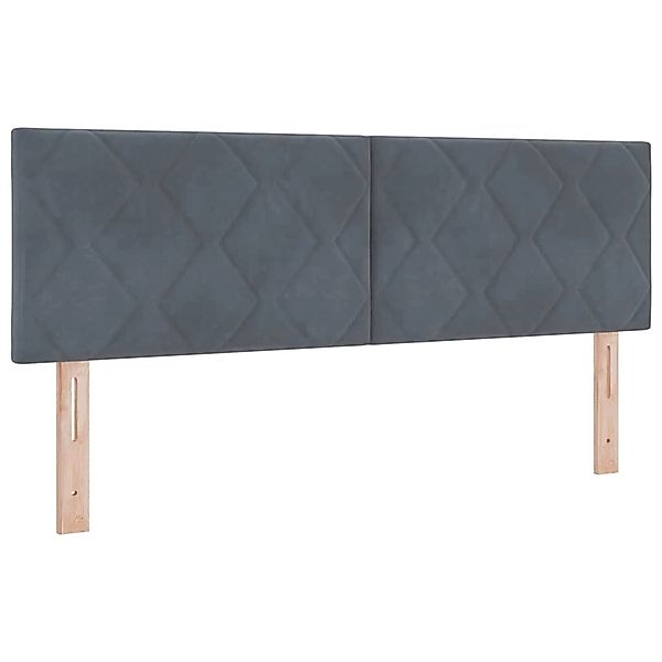 vidaXL LED Kopfteil mit LED-Streifenleuchten Dunkelgrau 144 cm Samt 3338221 günstig online kaufen