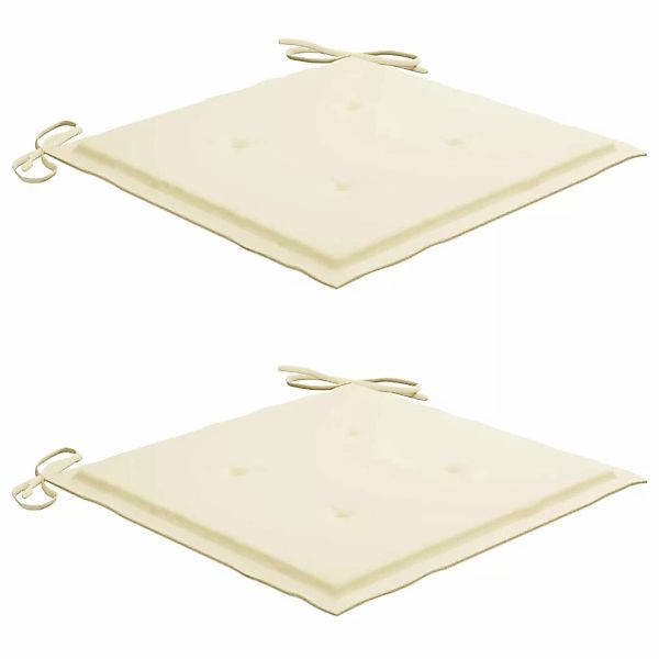 Gartenstuhl-sitzkissen 2 Stk. Creme 40x40x4 Cm Stoff günstig online kaufen