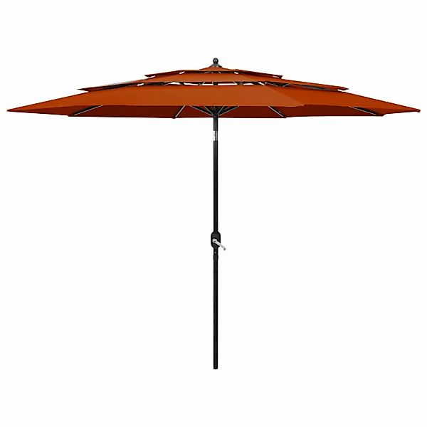 Sonnenschirm Mit Aluminium-mast 3-lagig Terracotta-rot 3 M günstig online kaufen