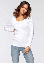 H.I.S Langarmshirt mit kurzer Knopfleiste (2er-Pack) günstig online kaufen
