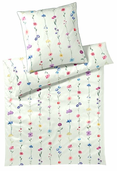 Elegante Bettwäsche "Flower Show" 2 Stk. angenehmes Hautgefühl günstig online kaufen