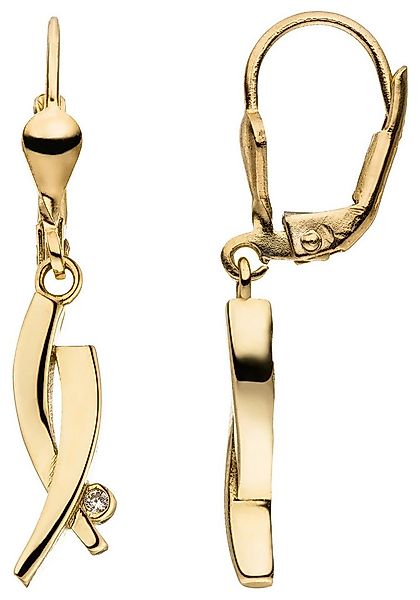 JOBO Paar Ohrhänger Ohrringe hängend 30 mm, 8 Karat 333 Gold mit 2 Zirkonia günstig online kaufen