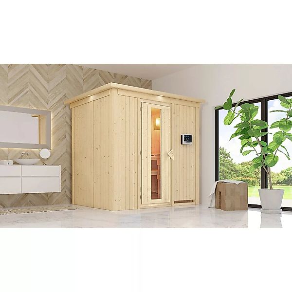 Sauna Bena Energiesp.-Sauna inkl. Kranz-Set Naturbel. u. Ofen 3,6 kW ext. S günstig online kaufen