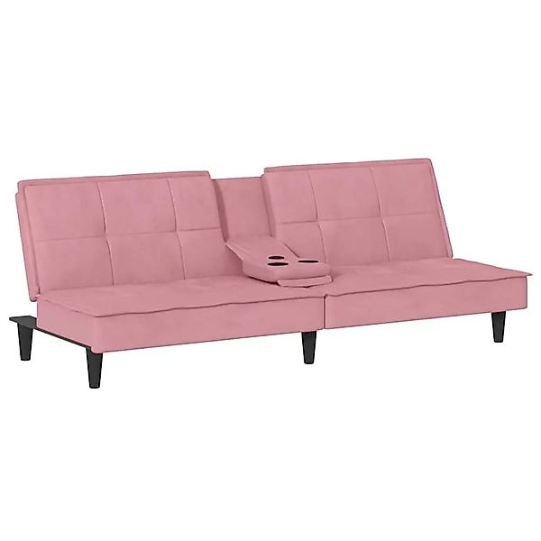 vidaXL Schlafsofa mit Getränkehaltern Rosa Samt 351923 günstig online kaufen