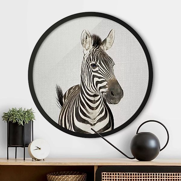 Rundes Gerahmtes Bild Zebra Zilla günstig online kaufen